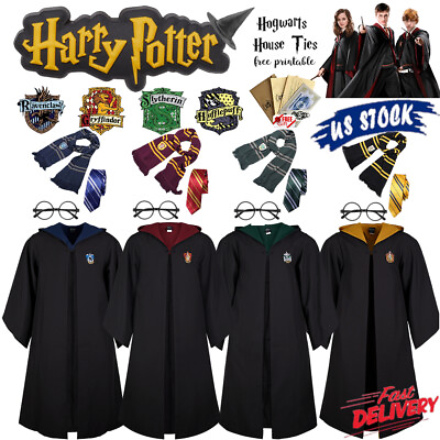 #ad #ad Harry Potter Children Adult Robe Cloak Gryffindor Slytherin Cosplay Costume US $5.67