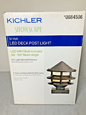 #ad Kichler Showscape Series Bronze Low Voltage Hardwired LED Deck Post Cap Light $34.95
