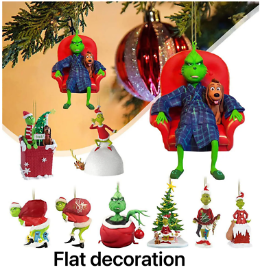 #ad Merry Christmas Grinch Ornaments Xmas Tree Hanging Figure Pendant Home Decor gif $38.99