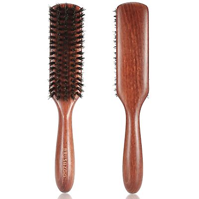 #ad Hair Brush Boar Bristle Brush for Men Thin Fine Normal Hair Beech Handle B... $14.79