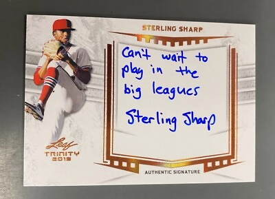 #ad Sterling Sharp 2019 Leaf Trinity Inscriptions Auto Autograph RC Marlins $24.00