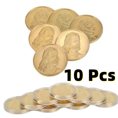 #ad 10pcs Jesus Christ amp; the Last Supper Gold Plated Coins Great Religious Keepsakes $15.29