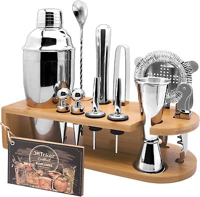 #ad Cocktail Shaker Set with Stand Mixology Bartender Kit Bar Tool for Drink Mixing $33.48