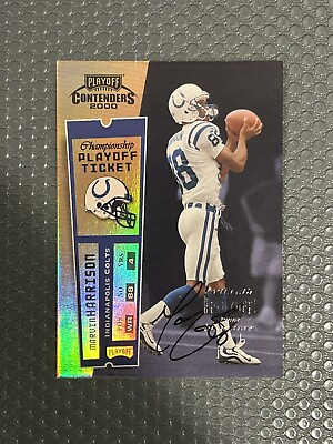 #ad 2000 Contenders Marvin Harrison CHAMPIONSHIP Ticket Auto 100 Rookie RC BOLD $199.99