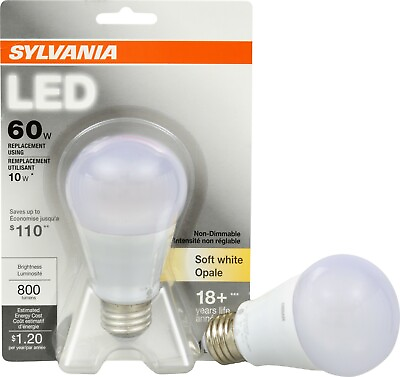 #ad Sylvania 10W A19 LED Soft White 800 lm Light Bulb 10W $8.99