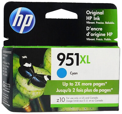 #ad HP 951XL Cyan Ink Cartridge CN046AN Genuine $29.99