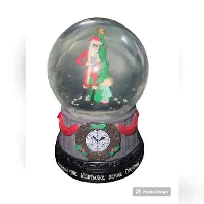 #ad Nightmare Before Christmas Santa Jack Skellington Musical Water Globe $19.00