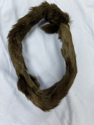 #ad Beautiful Vintage 25” 2 Body Dark Sable Mink Fur Collar With Hidden Clip FC2 $19.00