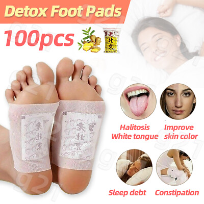 #ad 10 100pcs Foot Detox Patches Pads Toxins Deep Cleansing Herbal Organic Slimming $15.99