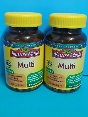 #ad Lot Of 2 Multivitamin Tablets with Iron Multivitamin for Women and Men 130ct $17.10