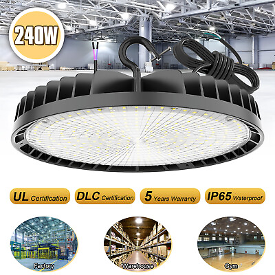 #ad 240W LED UFO High Bay Light Warehouse Commercial Fixture Dimmable 5000K 100 277V $67.31