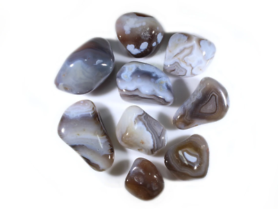 #ad Gray Botswana Agate quot;A Gradequot; Tumbled Gemstones Bulk Wholesale Options 1 LB $47.60