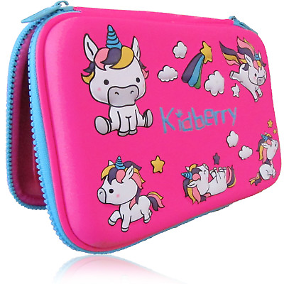 #ad Pencil Case Hard Cover Unicorn Design Comfortable Large Storage Pink Color $9.97
