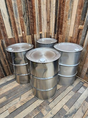 #ad 1 USED 55 Gallon Stainless Drum Barrel Closed top Grade C $125.00