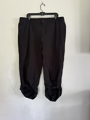 #ad Danskin Womens Zip Off Black Cargo Pants Outdoor Size XXL $13.49