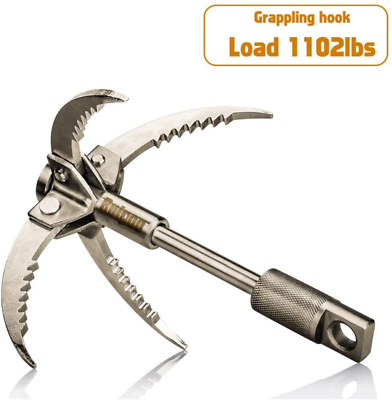 #ad Grappling Hook Folding Survival Claw Multifunctional Stainless Steel for Outdoor $49.99