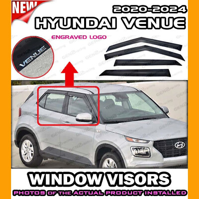#ad WINDOW VISORS for 2020 → 2024 Hyundai Venue DEFLECTOR VENT SHADE RAIN GUARD $55.98