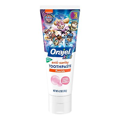 #ad Orajel Kids Anti Cavity Fluoride Toothpaste Natural Fruity Bubble Flavor4.2oz $10.00