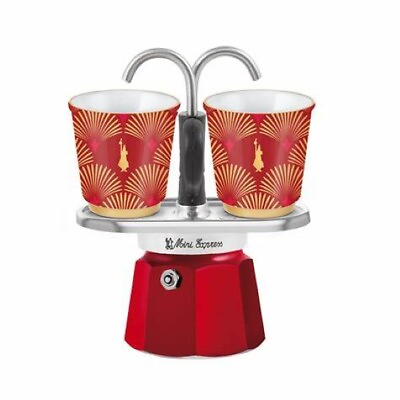 #ad Bialetti Mini Express Red Deco Glamour 2 Cup Moka Pot Aluminium Coffee Maker AU $69.95
