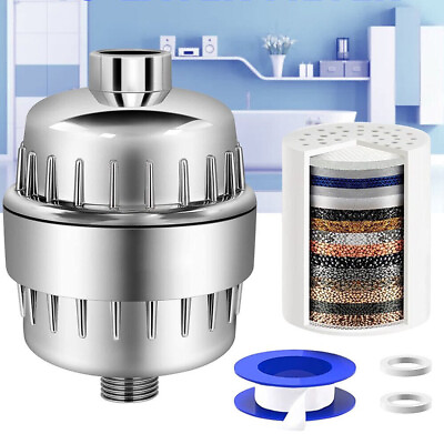 #ad 20 Stage Shower Head Filter with 3 Replaceable Filter Cartridgesfor Hard Water $20.95