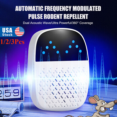 #ad AI Electronic Pest Reject Control Ultrasonic Repeller Home Bug Rat Spider Roach $10.46