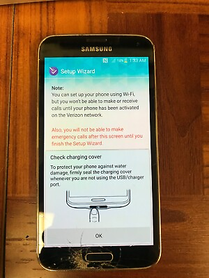 #ad Samsung Galaxy S5 SM G900V 16GB Electric Blue Verizon Unlocked hva $25.46