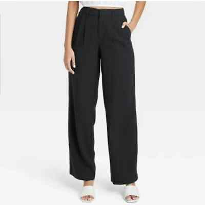 #ad NWT A New Day Black High Rise Straight Trousers Size 8 $13.49
