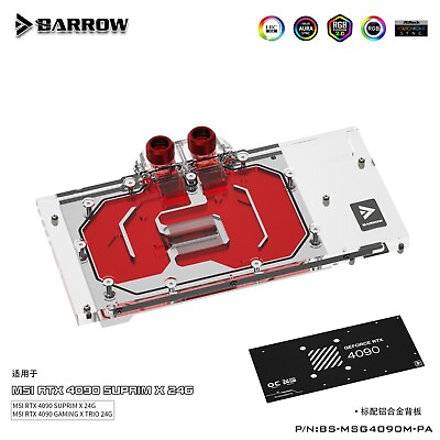 #ad Barrow GPU Water Cooling Block for MSI RTX 4090 Suprim X 24G GAMING X TRIO 24G $127.88