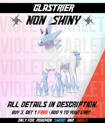 #ad GLASTRIER 💥 NORMAL 💥 6IV BT READY VGC 22 POKEMON SWORD AND SHIELD $2.99