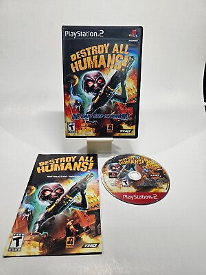 #ad Destroy All Humans Playstation 2 PS2 TESTED Reprinted Artwork Complete w Manual $6.97