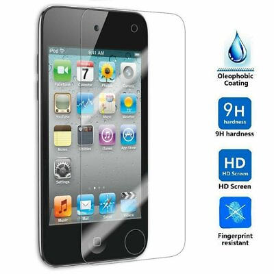 #ad Tempered Glass Screen Film Protector For Apple iPod Touch 4 4G 4th Generation $4.09