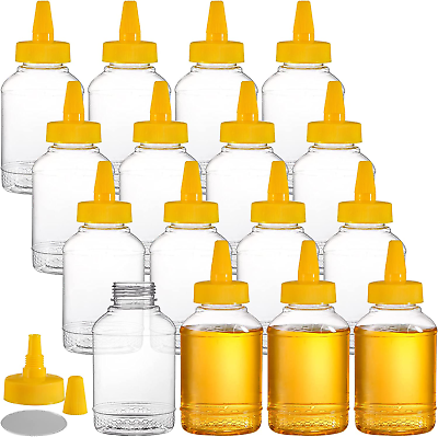 #ad 16 Pcs13Oz Plastic Honey Bottle Empty Honey Jars with Leak Proof Twist Top Caps $22.52