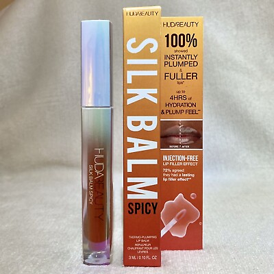 #ad Huda Beauty Silk Balm SPICY Thermo Plumping Lip Balm in Fuego Full Sz .1oz 3ml $19.79