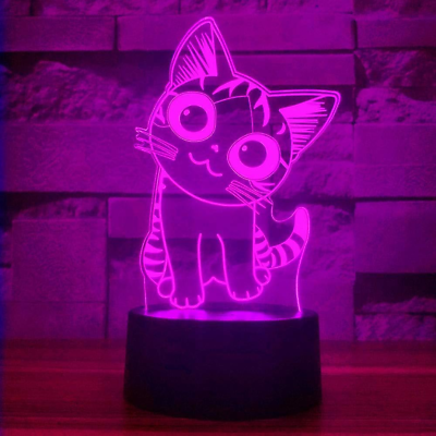 #ad Cat Gift Cat 3D Night Light for Kids 7 Colors Auto Change Table Desk Optical... $14.49