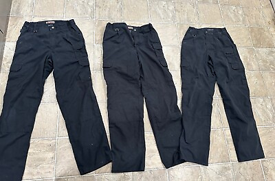 #ad #ad 511 Tactical Series Cargo Pants Lot of 3 Elastic Waist Men#x27;s 32 34 Black $65.00