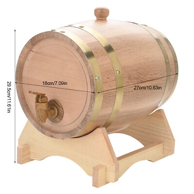 #ad AOS 5L Vintage Wood Oak Timber Wine Barrel For Beer Whiskey Rum $82.48