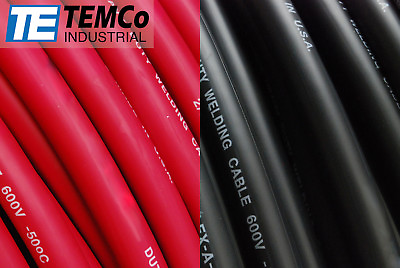 #ad WELDING CABLE 2 AWG 20#x27; 10#x27; BLACK 10#x27; RED FT BATTERY USA NEW Gauge Copper Solar $55.95