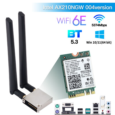 #ad WI FI Go NGFF M.2 with WiFi 6E AX210 WiFi Card Dual Antenna for ASUS motherboard $20.39