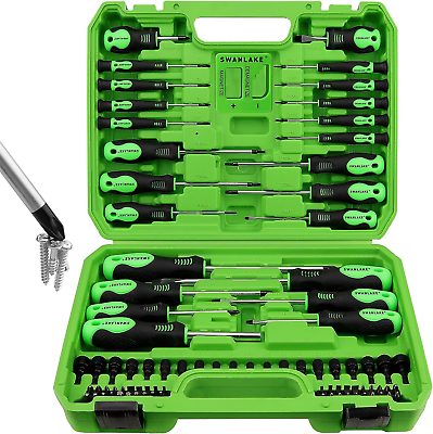 #ad 86 PCS Magnetic Mini Precision Replaceable Screwdriver Set with Slotted Phillips $49.99