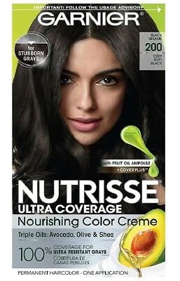 #ad Garnier Nutrisse Ultra Coverage Nourishing Color Cream 200 Deep Soft Black $9.99