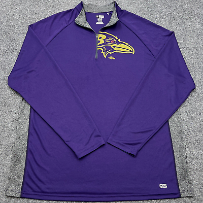 #ad BALTIMORE RAVENS NFL TX3 Cool Pullover 3XL XXXL Activewear Purple 1 4 Zip NWOT $22.99