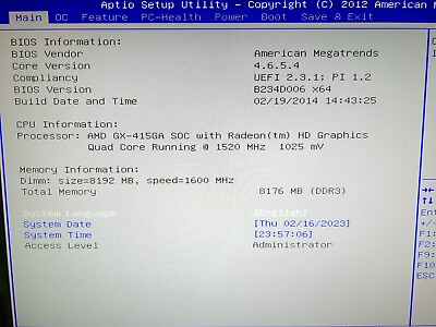 #ad Datto 1000 PC AMD GX 415GA 1.52GHz 8GB RAM No HDD Boot to BIOS w Power Supply $45.00