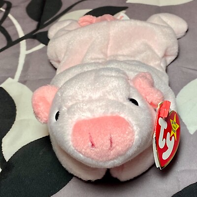 #ad Ty Beanie Baby Original 1993 quot;Squealer” The Pig Retired PVC Pellets Errors Rare $46.98