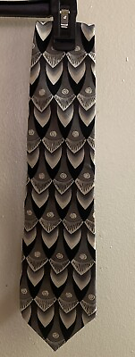 #ad Grateful Dead Casey Jones Men’s Dress Tie Black Gray amp; White Print 58” Long $11.20