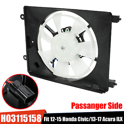 #ad Radiator Cooling Fan For 2012 2015 Civic 2013 17 Acura ILX Passenger Right Side $32.99