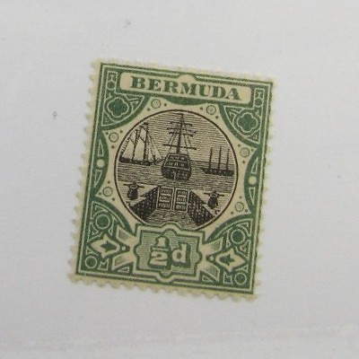 #ad Bermuda Scott #28 Victorian ships mint hinged just fine 102 card superfleas $14.99