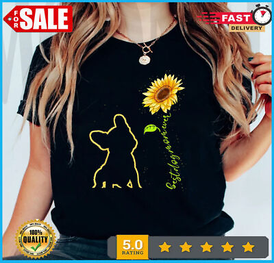 #ad French Bulldog Sunflower Dog Mom Mother#x27;s Day Dog Lover T Shirt $12.50