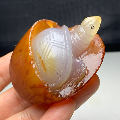 #ad 116g Natural Crystal Specimen. Agate. Hand carved.Exquisite Sea turtles.GIFT.RH $66.99