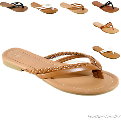 #ad NEW Womens Summer Casual Thong Flat Flip Flops Sandals Slipper #199 $14.99