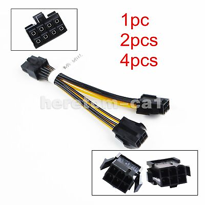 PCIE PCI Express Dual 6Pin Female to 8Pin Male GPU Power Adapter Cable C $8.68